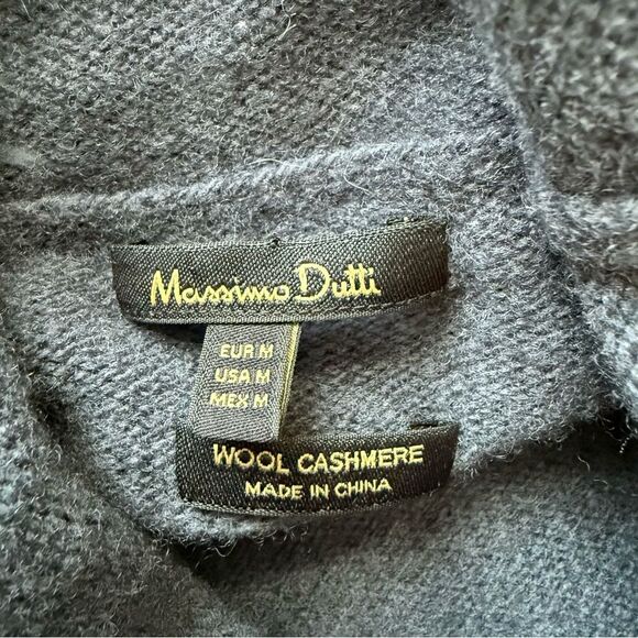 MASSIMO DUTTI Women’s Wool Cashmere Blend High Neck Knit Sweater Blue Medium - Picture 3 of 8